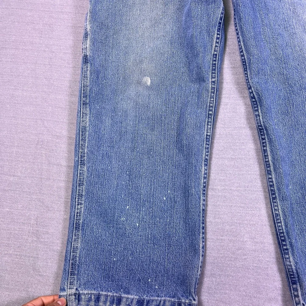 VTG Faded Glory Men's‎ Blue Denim Distressed Wide Leg Carpenter Jeans Size 38x30